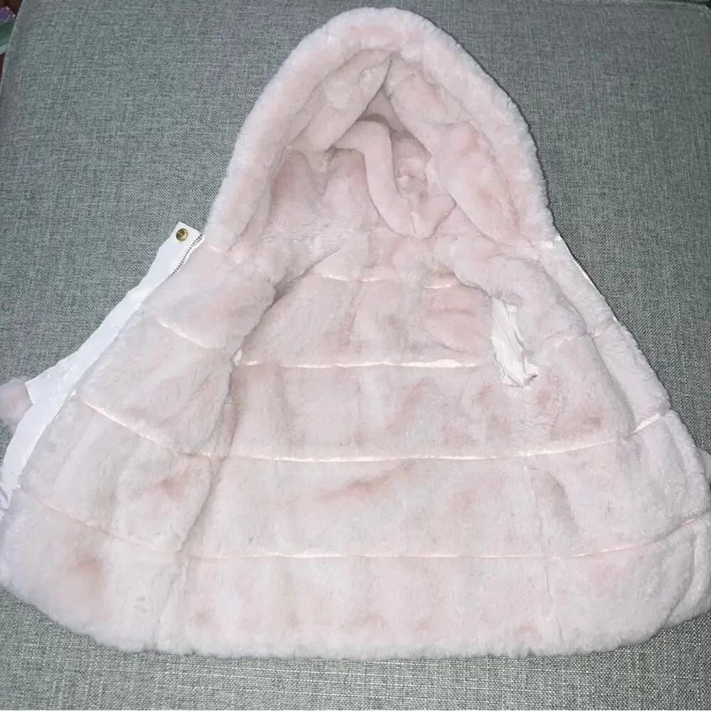 Tartine et Chocolat 18m reversible faux fur coat VGUC light mark on one elbow